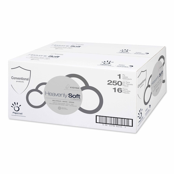 Papernet Heavenly Soft Multifold Paper Towels, 1 Ply, 250 Sheets, 193 ft, White 410164 - main